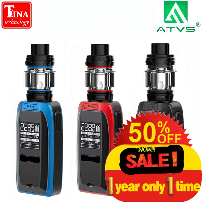 Набор электронных сигарет для квадроциклов 228 Вт с баком резьбой 510 18650 бокс-мод