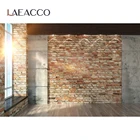 Фон для фотографий Laeacco с изображением кирпичной стены, французского окна, деревянного пола, детского интерьера