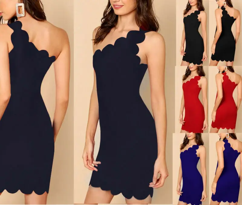 Женские Соблазнительные обтягивающие платье на одно плечо повседневное