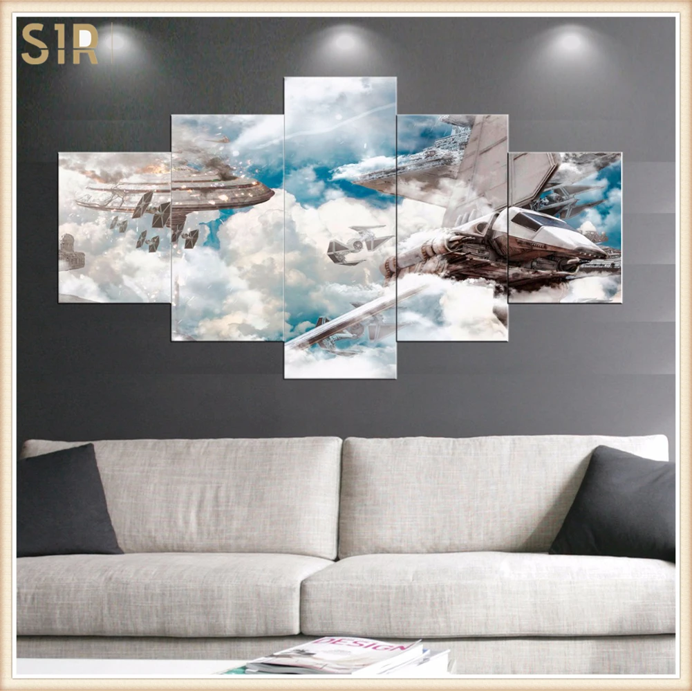 

Star War Decorations for 5 Part Movie HD Poster Living Room Decoration Room Decor Anime Wall Art Star War Poster Wall Decor