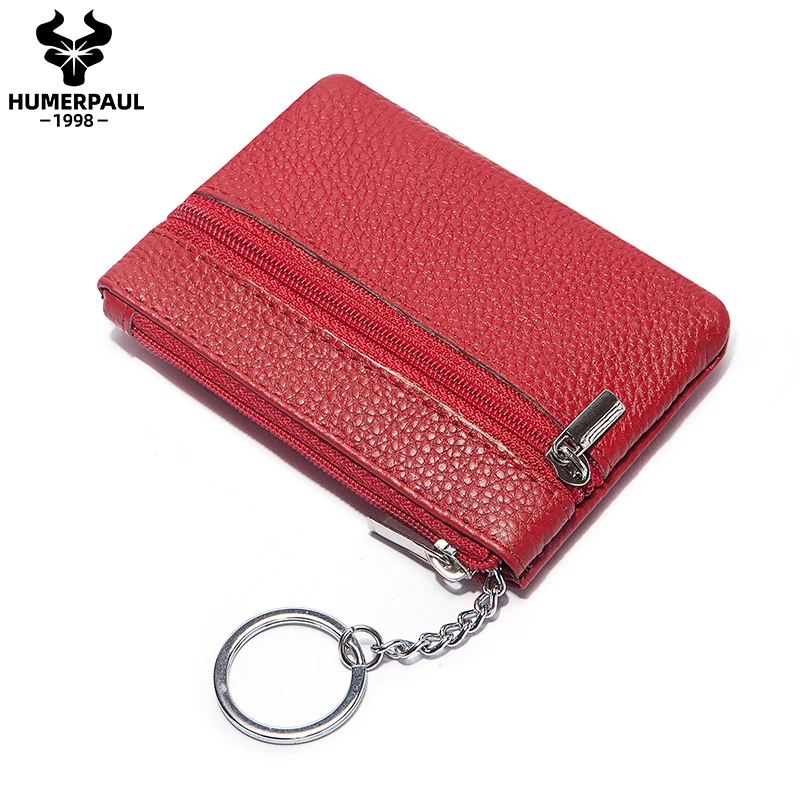 

HUMERPAUL Soft Cow Leather Women Coin Purse Top Quality Female Card Wallet Mini Luxury Clutch Bag Kids Pocket Key Holder