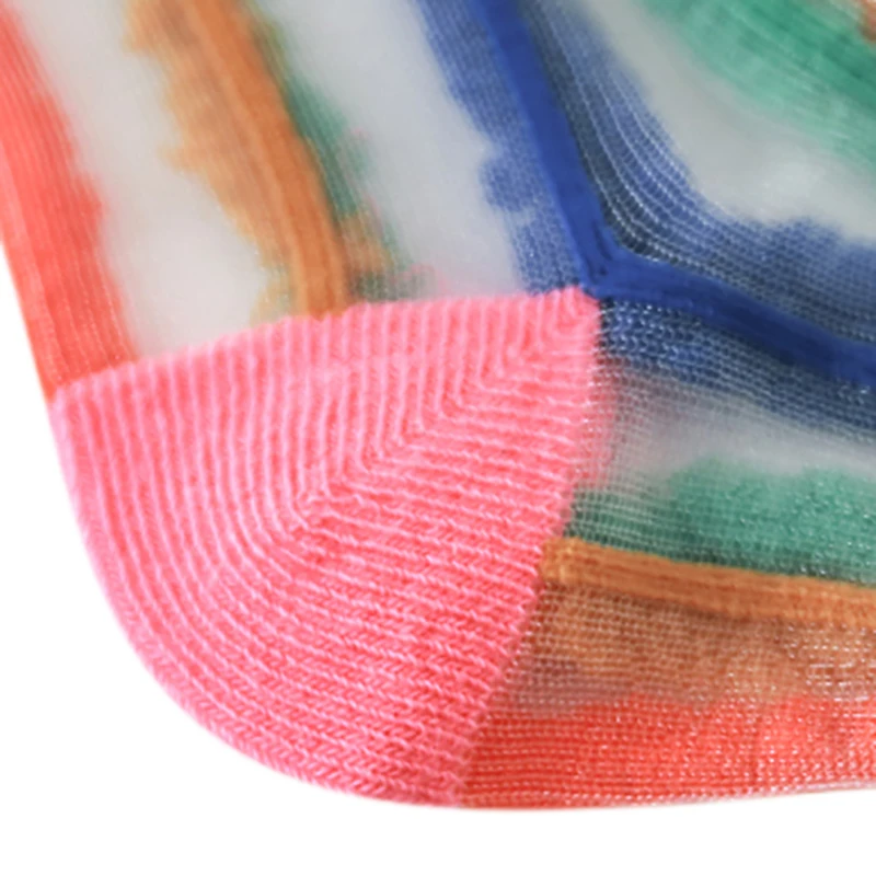 Детские летние короткие носки с радугой тонкие прозрачные прозрачными