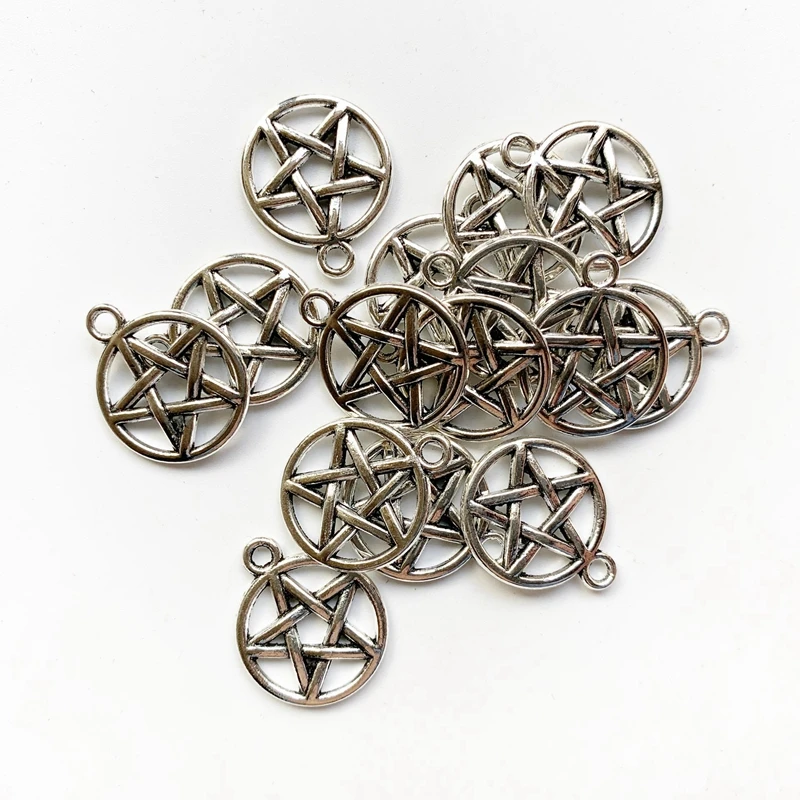 Подвеска в стиле панк 5 звезд тибетский кулон серебряного цвета сплав