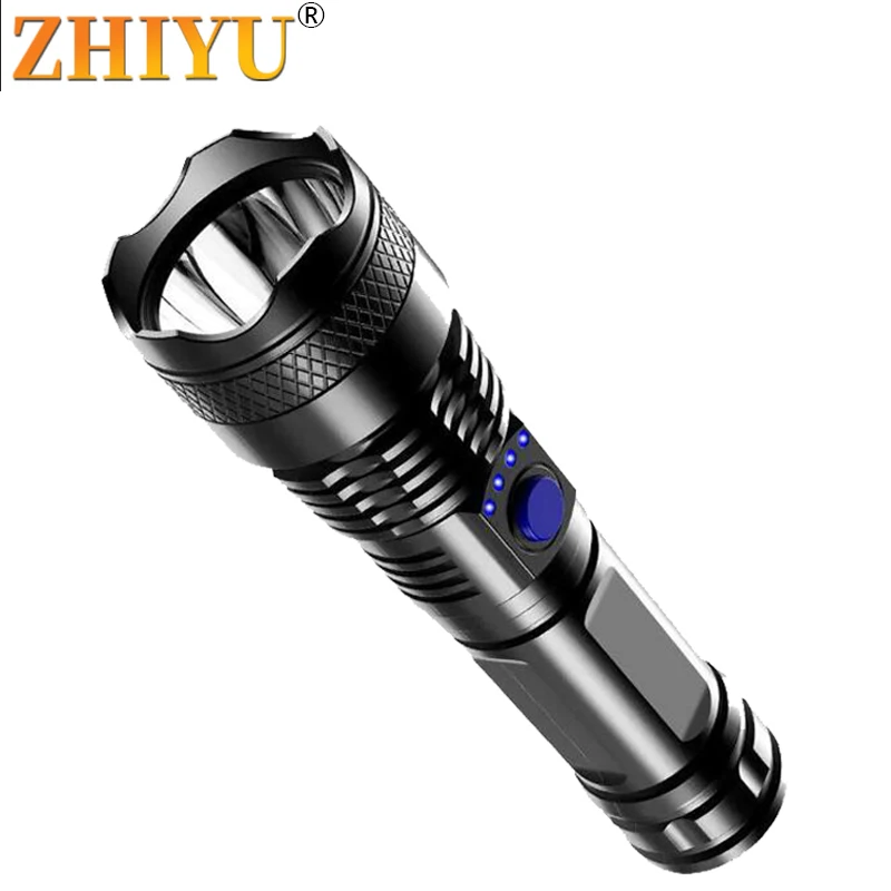Самый мощный светодиодный фонарик P500 3 режима зарядка через USB аккумулятор 18650 АБС