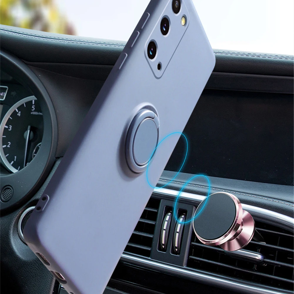 

EAOR Magnetic Ring Holder Phone Case for Xiaomi Mi 11 10 8 9 Pro 10 Redmi Note 8 9 Pro 10X K30 Soft Silicone Cover with Strap