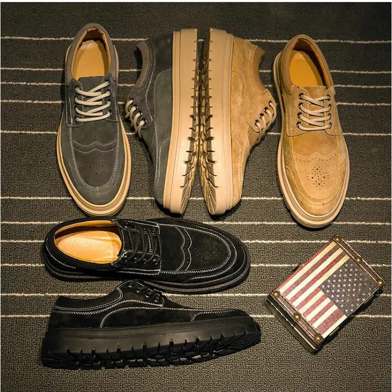 Мужская обувь из замши Цвет черный белый модная прогулочная мужская на плоской