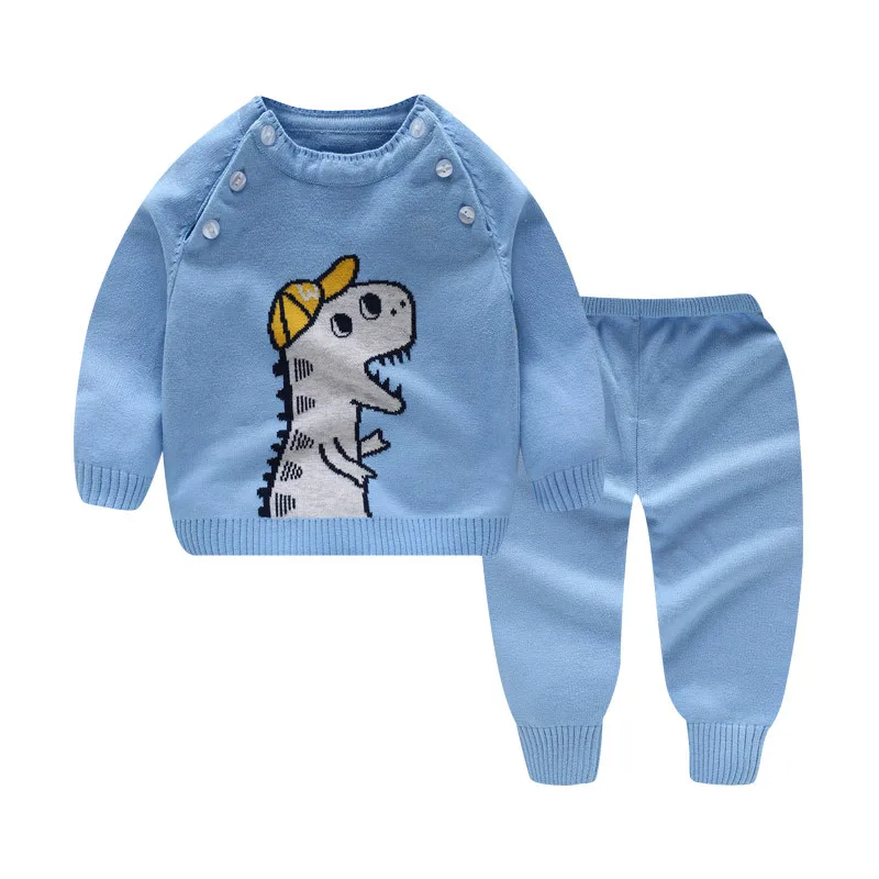 Knitted Suit for Newborns Baby Sweater Sets Childen Knit Pullovers+Pants For Girls Boys Autumn Winter Clothing Set Kids Outfits |