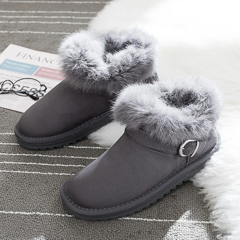 2019 г. зимние сапоги на кроличьем меху женская зимняя обувь теплая для холодной