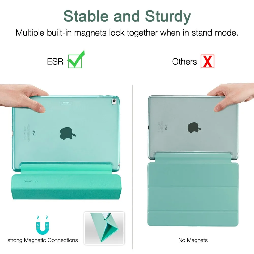 Чехол для iPad Air 2, ESR ура Цвет PU+ прозрачный PC задняя Ultra Slim Light Вес устойчивое к царапинам корпус для iPad Air 2 6 Gen