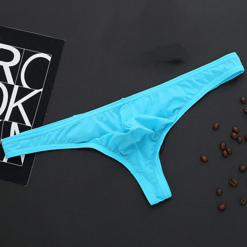 Men Lingerie Underwear Bulge T-back Mens Solid Thongs G Strings Pounch Breathable Sexy Underwear Low-rise Thong Underpants