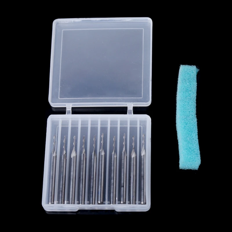 

10 Pcs 1/8\" 1mm Double Flute Spiral Carbide Flat Nose End Mill CNC Router Bits 5mm CEL