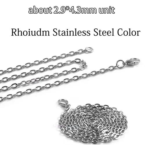Rhodium Color Big 10 шт. посеребренный старинный бронзовый медный O Link длинная филигранная Мужская цепочка на шею навалом крест цепочка ручная работа ювелирных изделий - Цвет: Rhodium Color Big