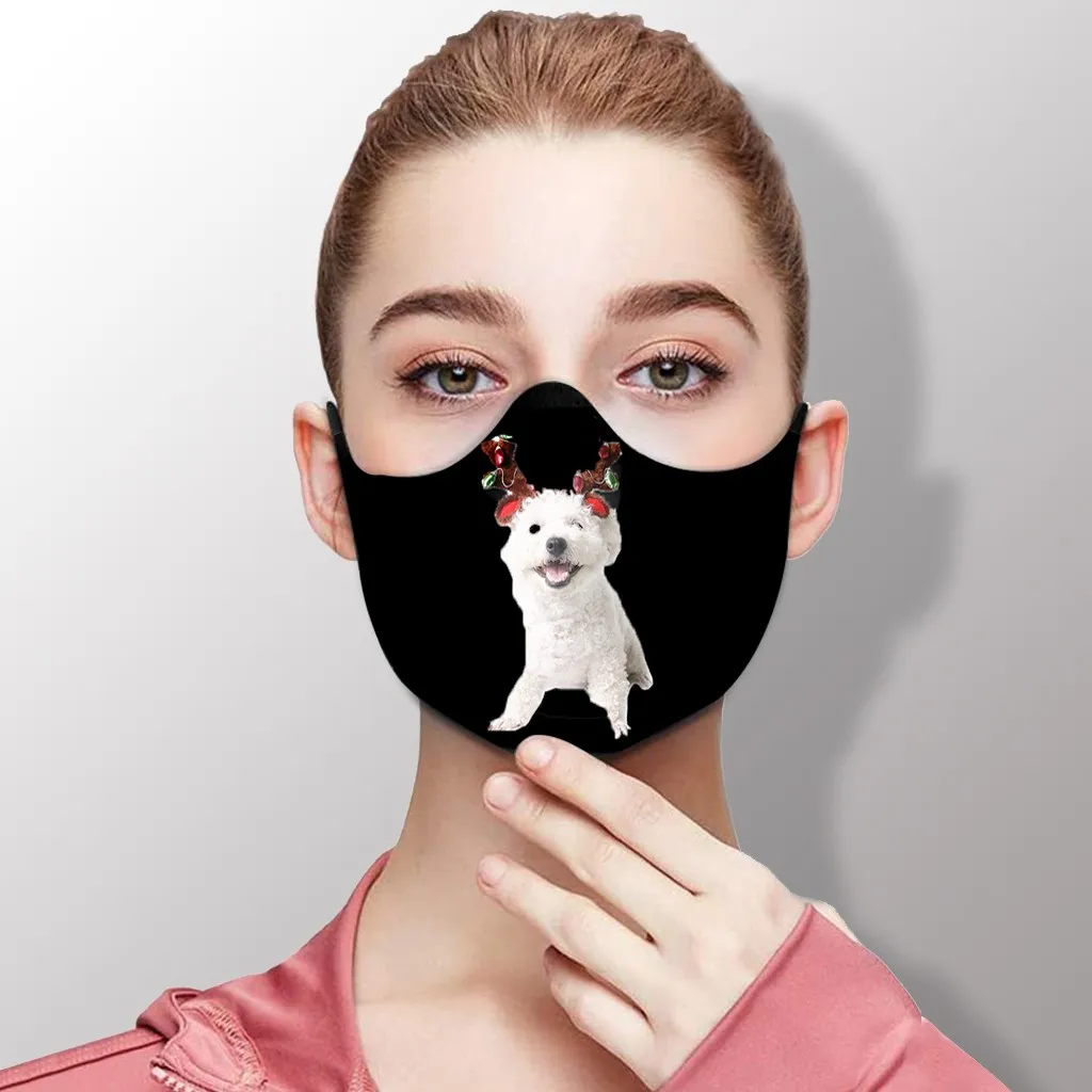 

Christmas Day Print Face Mask Printed Masks Fabric Adult Protective Dust Mouth Cover Washable Reusable Mouth Mask Mascarilla
