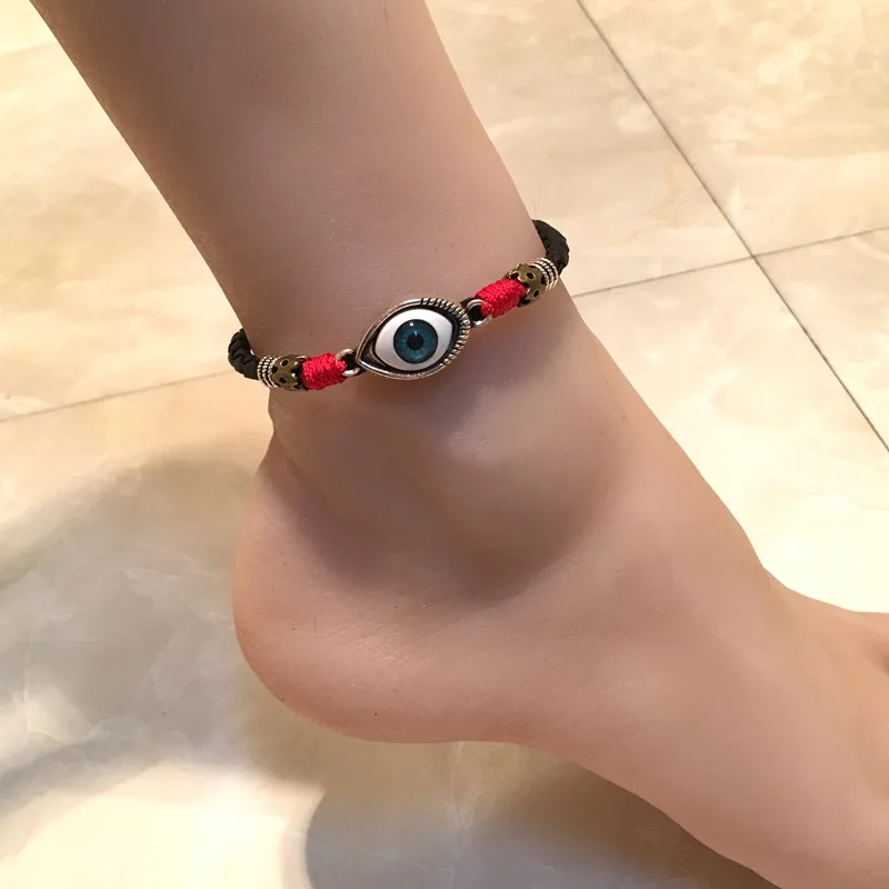 Европа и США турецкий голубой глаз пара ножной браслет ножные браслеты из кожи