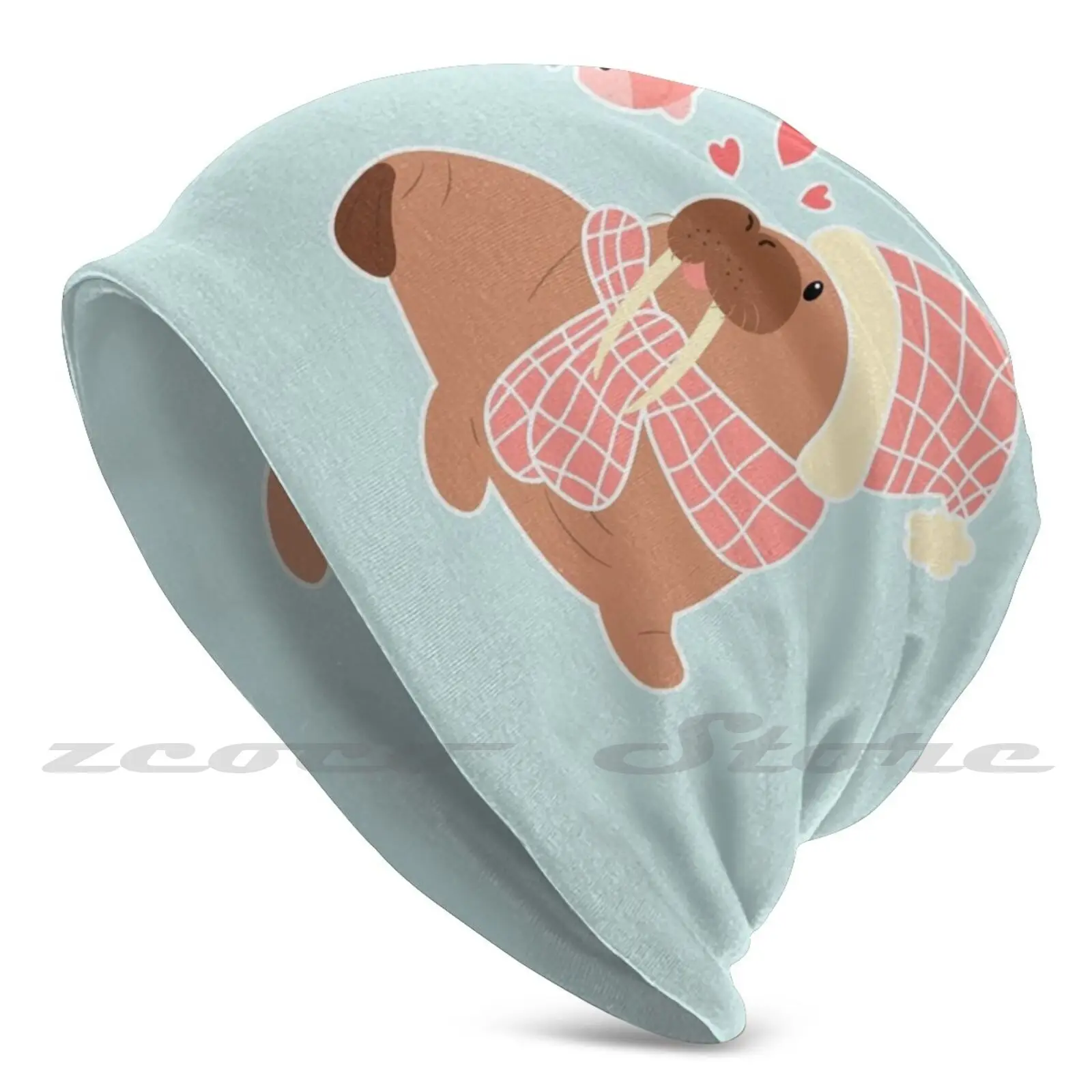 

Милая вязаная шапка Walrus с надписью «Love Fish», эластичная мягкая шапка с персонализированным рисунком, подарок Walrus, симпатичный Walrus, симпатичн...