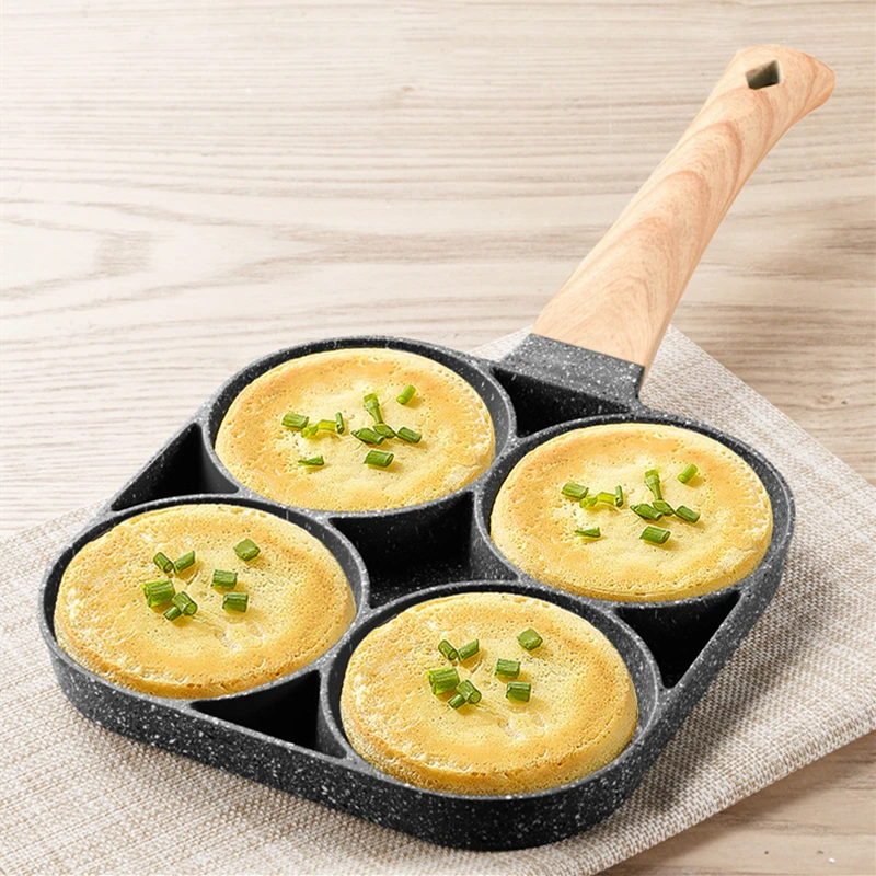 

Kitchen Maifan Stone Non-stick Pan Small Frying Pan Four-hole Omelette Pan Breakfast Egg Burger Frying Pan