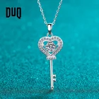 Категории S925 из серебряных алмазов тест последние 0,5 карата Цвет Муассанит ключ кулон ожерелье для женщин Свадебные драгоценный камень вечерние ожерелье