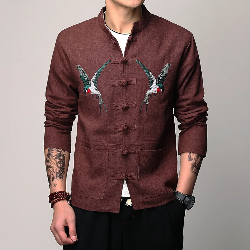 Мужская традиционная китайская одежда хлопковый льняной костюм танга мужская