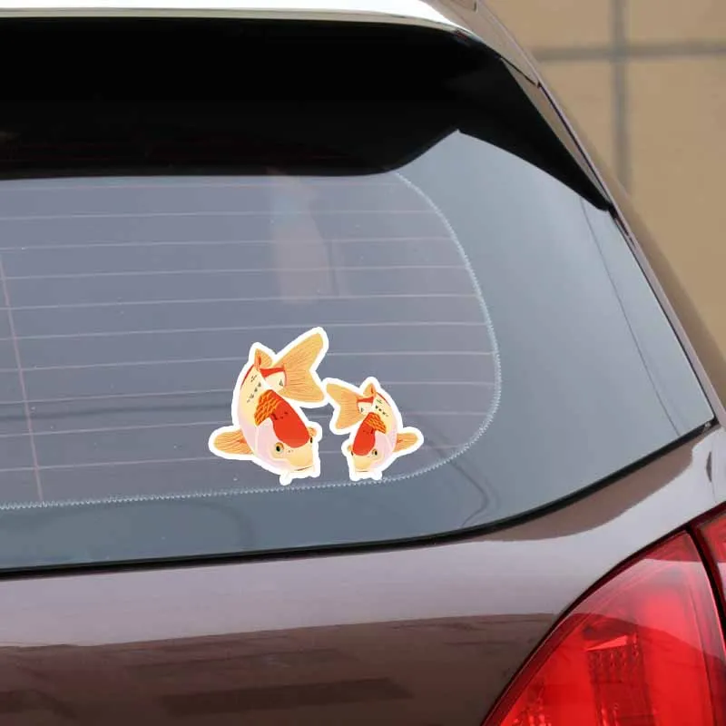 

Fashion Koi Red Fish Biological PVC Decal Steam Waterproof Sunscreen PVC Car Sticker Accessories 17CM*12CM