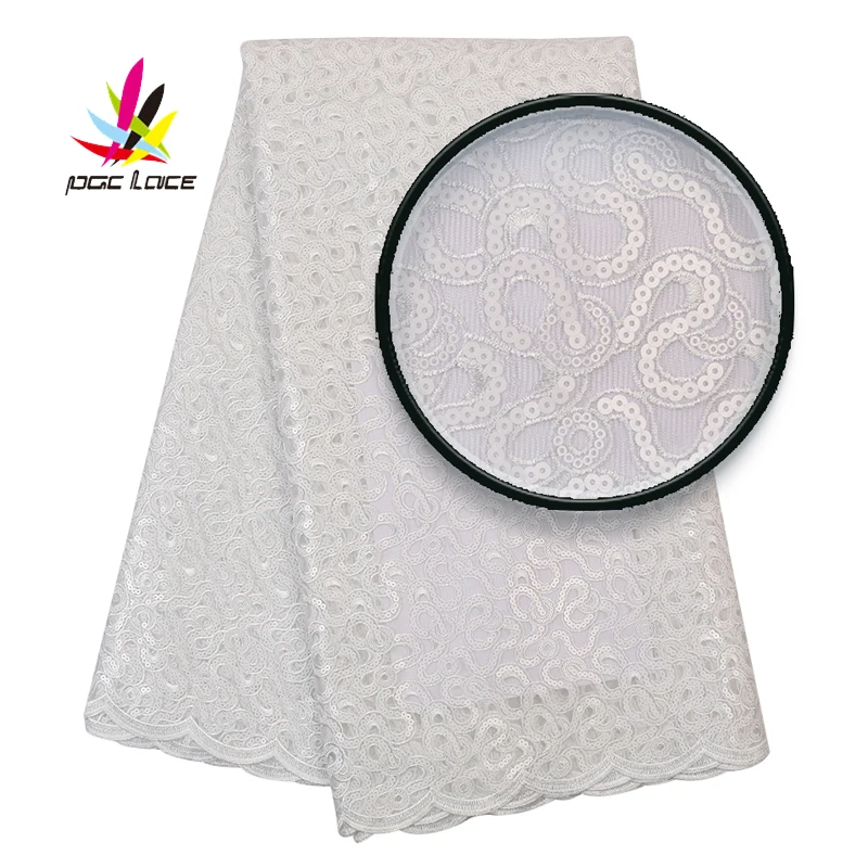 Большая органза Ткань Белый Свадебный Французский тяжелый полиэстер вышивка