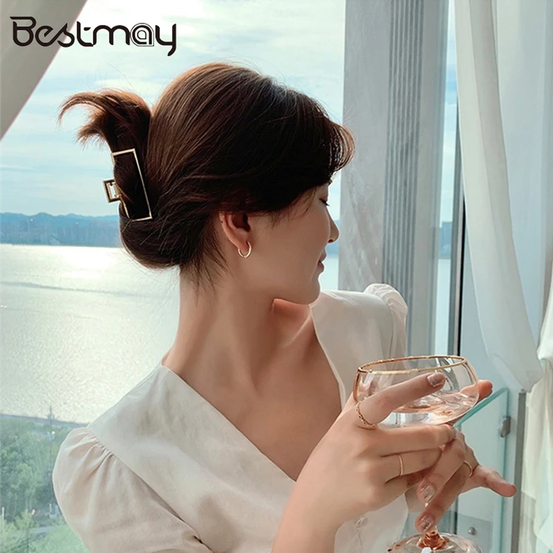 

Bestmay Woman Metal Hair Claws Hair Accessories Chic Barrettes Hairclips Hairpins Ladies Hairgrip Headwear Girls Ornaments Crab