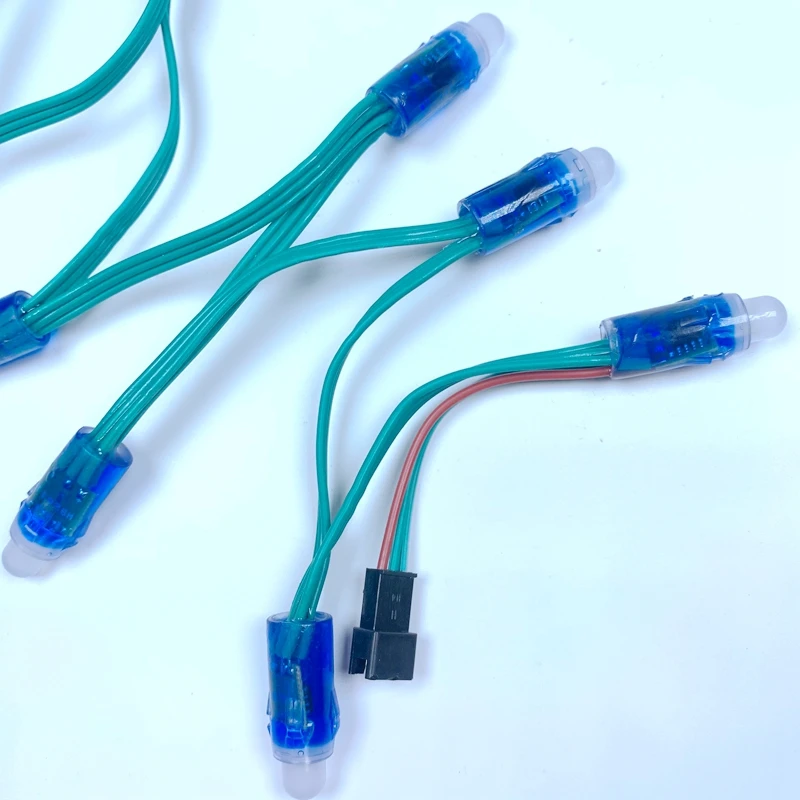 50pcs 12mm WS2811 Full Color LED Pixel Light Module DC 5V input IP68 waterproof RGB color Digital Green Wire christmas | Лампы и