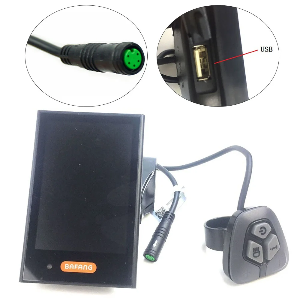 

1 Set Bafang Ebike LCD Color Display 92x57x81mm USB Electric Bicycle Display Bafang Mid Drive Motor Accessories Ebike Parts
