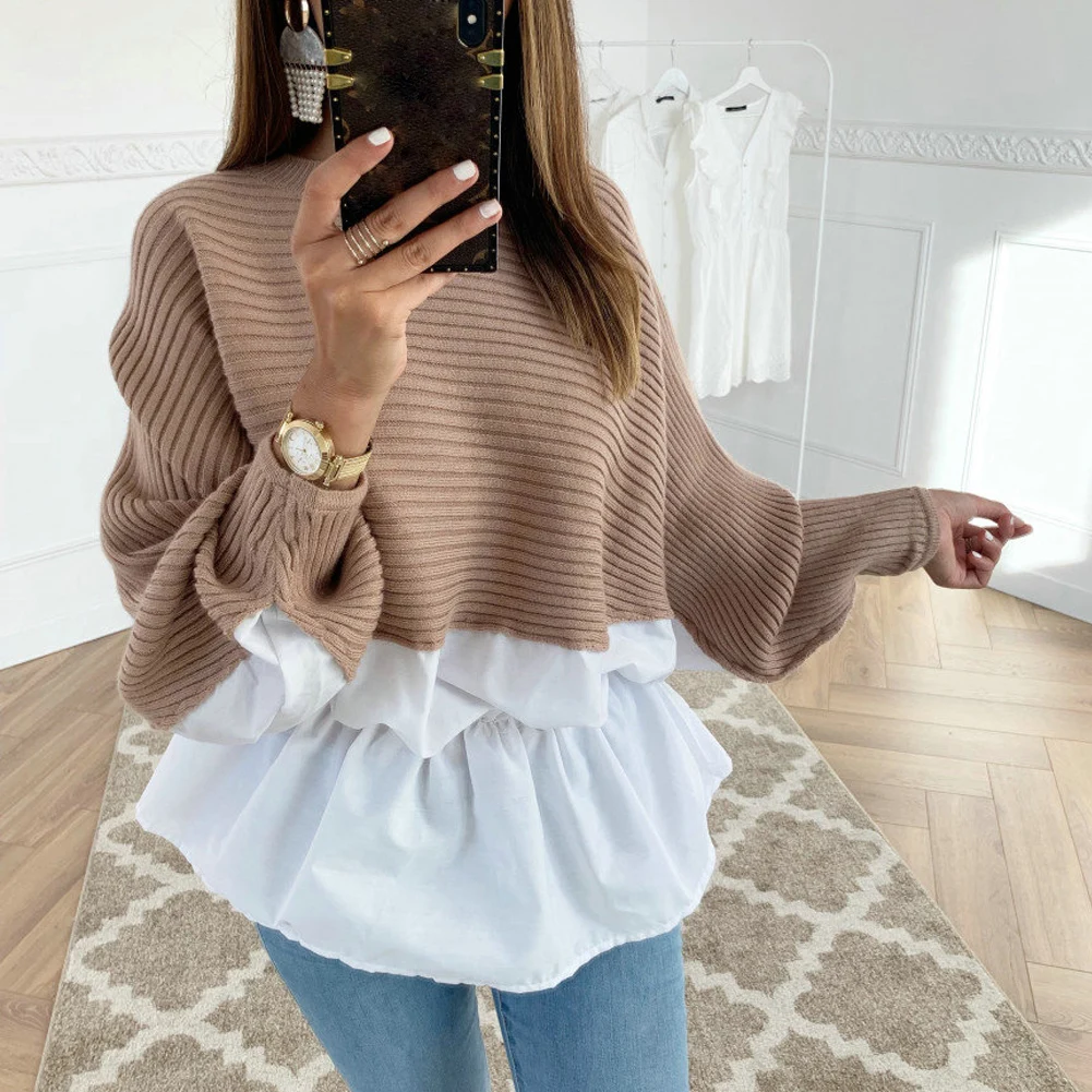 

High Quality Fashion Casual Women's Clothing Female Solid Color O-Neck Long Sleeved Knitted Sweater Women Soft Pullovers new