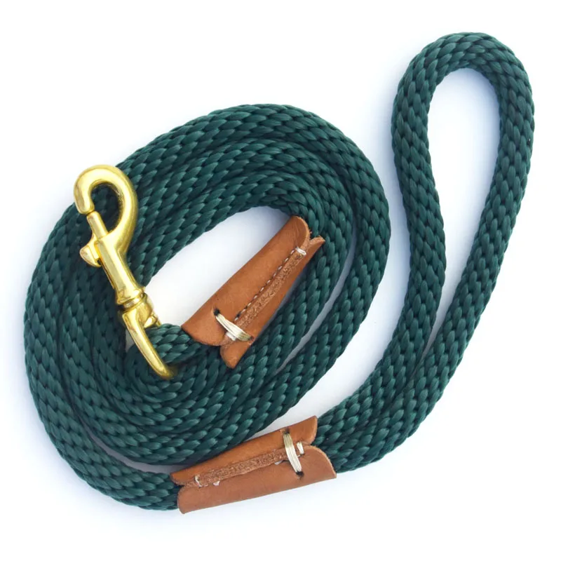 Поводок для собак Mideum кожаная шлейка крупных питомцев свинцовый