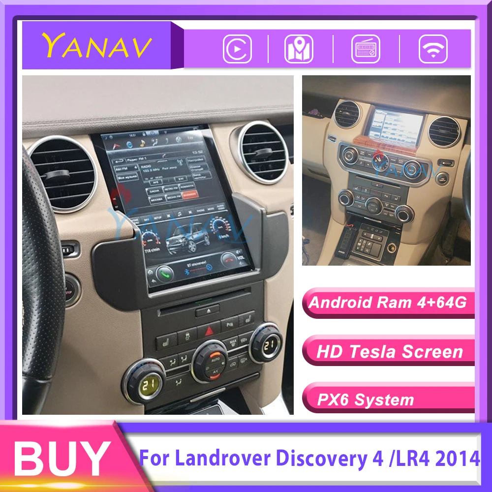 Автомагнитола 2din android стереоприемник для Landrover Discovery 4 /LR4 2014 tesla вертикальный