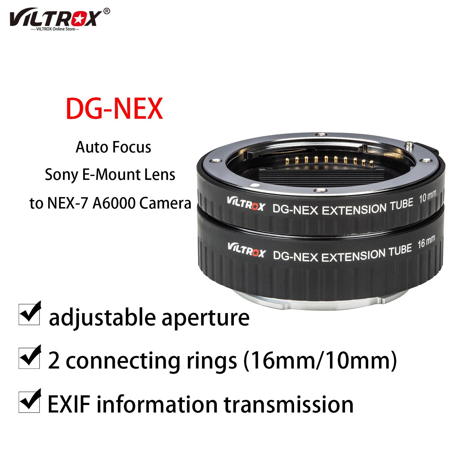 Viltrox DG NEX объектива металлическое Крепление кольца адаптера для Удлинительное
