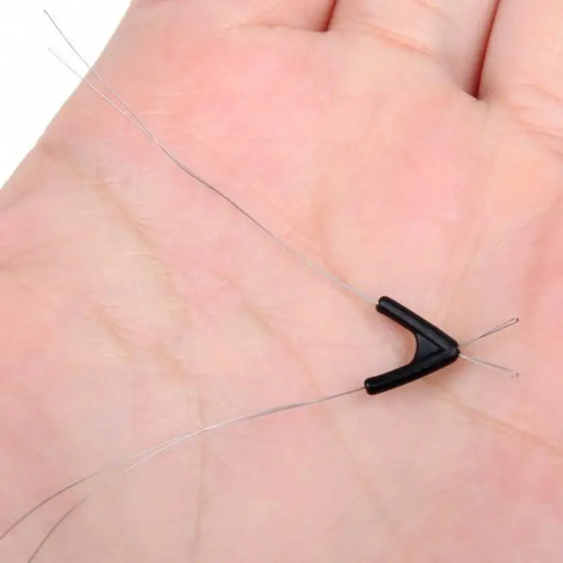 50 шт двойные крючки контактор устройства леска пространство V образным вырезом