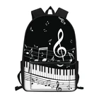 Детский Школьный рюкзак с принтом музыкальных нот и пианино, сумка на плечо для девочек-подростков
