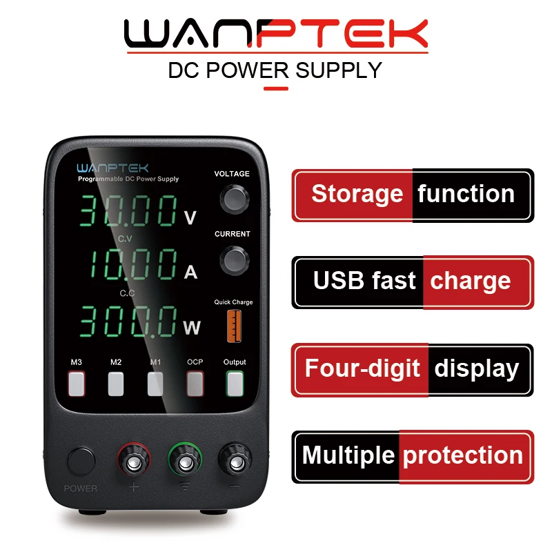 Регулируемый источник питания Wanptek, 30 В, 10 А