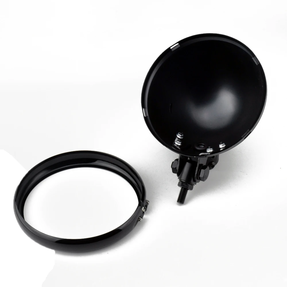 Motorcycle 5.75 Inch 5.75" Headlight Housing Shell Lamp Bucket Bottom Mounting For Harley Honda Yamaha 5-3/4" LED Headlamp |