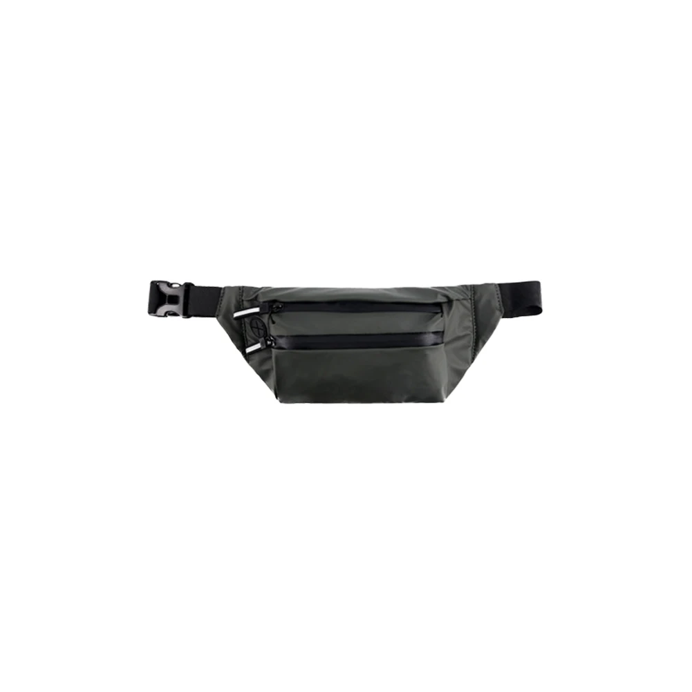 

Men Women Leather Portable Waist Bag Pack Women Zipper Multi-Functional Outdoor Shoulder Slant Chest Bag with Earphone Hole