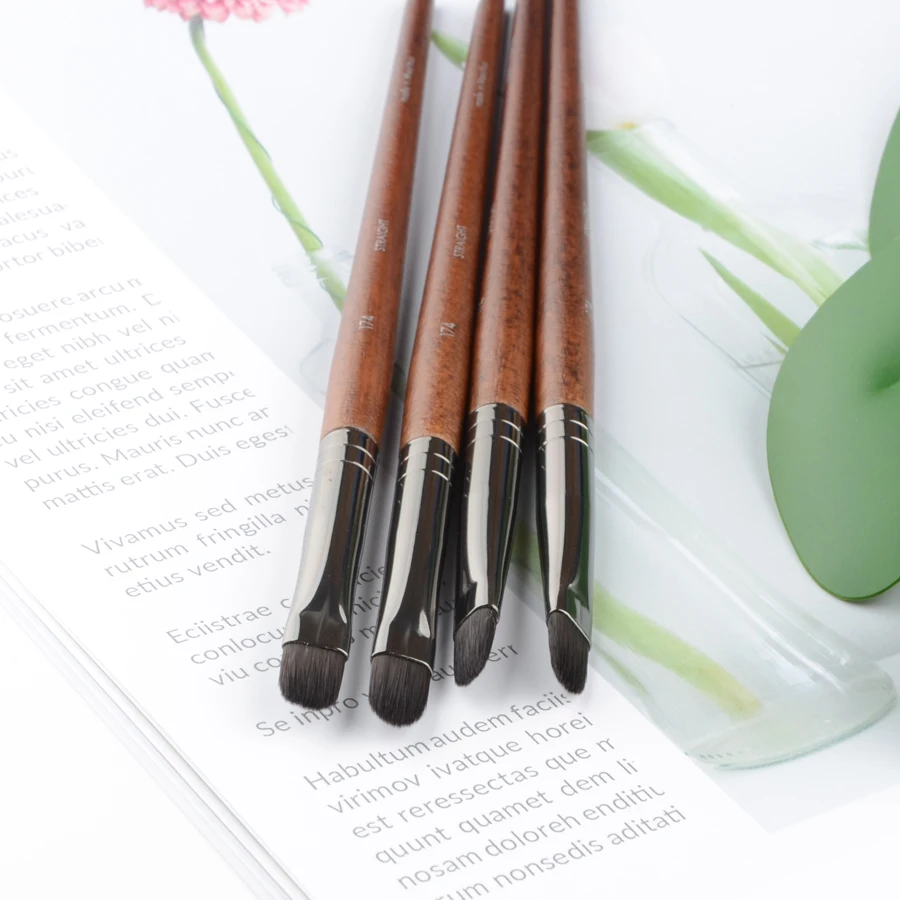 1 piece #174 Small concealer Makeup brush detail eye shadow long handle Natural wood Professional Make up brushes | Красота и