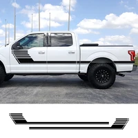 2 pcs car door side hockey stripe design vinyl stickers for ford f150 body decoration sports decals car accessories