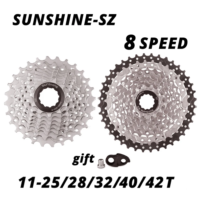 SUNSHINE 8 скоростей свободного хода MTB дорожный велосипед 8S кассеты 25t 28t 32t 40t 42T маховик для M310 M360 Alivio M410 HG31-8
