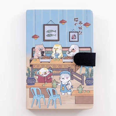 Kawaii записная книжка с магнитной пряжкой, записная книжка с милым котом, дневник с пулями, кавайные записные книжки, кавайные канцелярские школьные принадлежности - Цвет: C