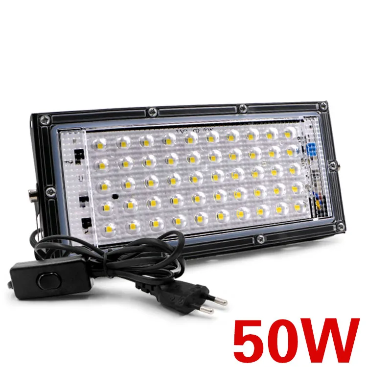 50W EU plug LQSCI 50W 220V 240V открытый светодиодный прожектор светильник с вилкой европейского стандарта, простота в эксплуатации светодиодный уличный светильник ландшафтный светильник ing IP65 Светодиодный точечный светильник - Испускаемый цвет: 50W EU plug