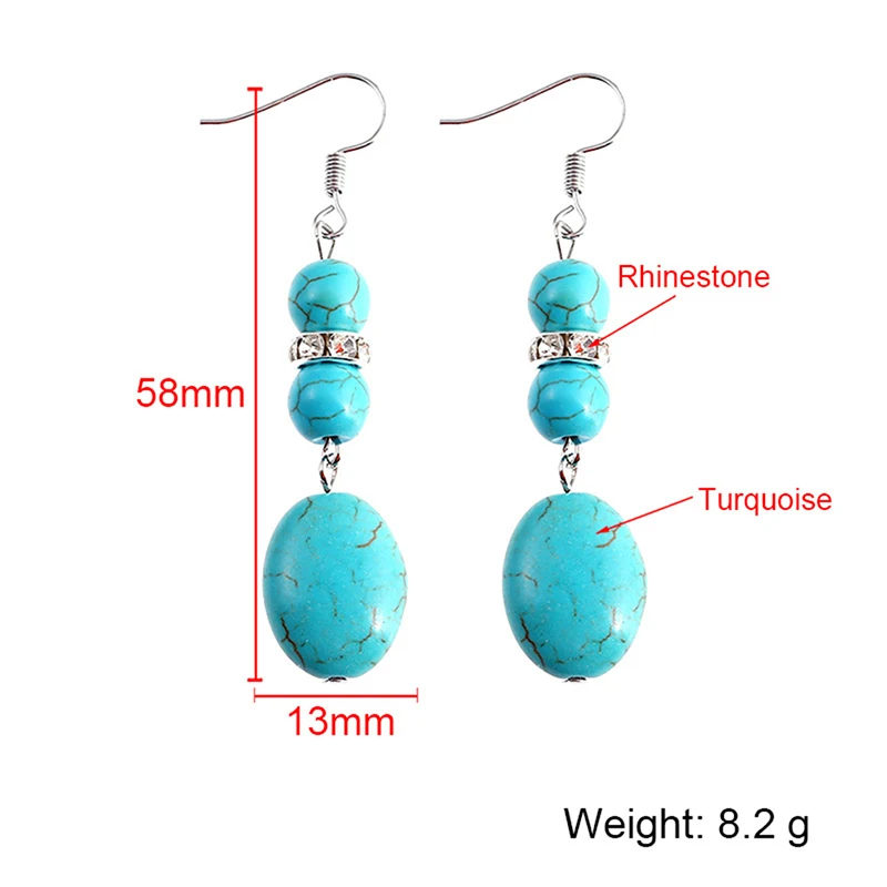 Модные ювелирные изделия серьги из синего камня 3 слоя простой круглый камень