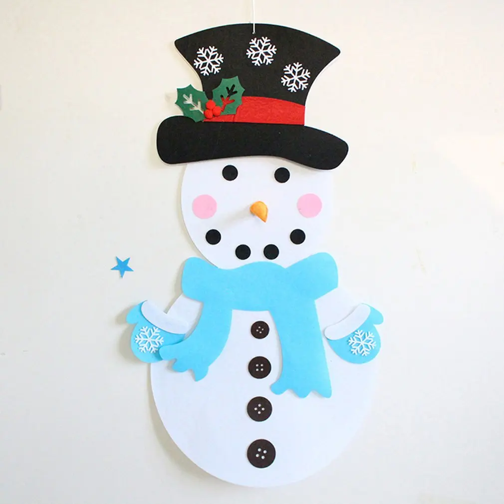 

DIY Felt Christmas Tree Toys For Children Kindergarten Crafts Snowman Educational Toys Decoration perfect Gifts For Children 8