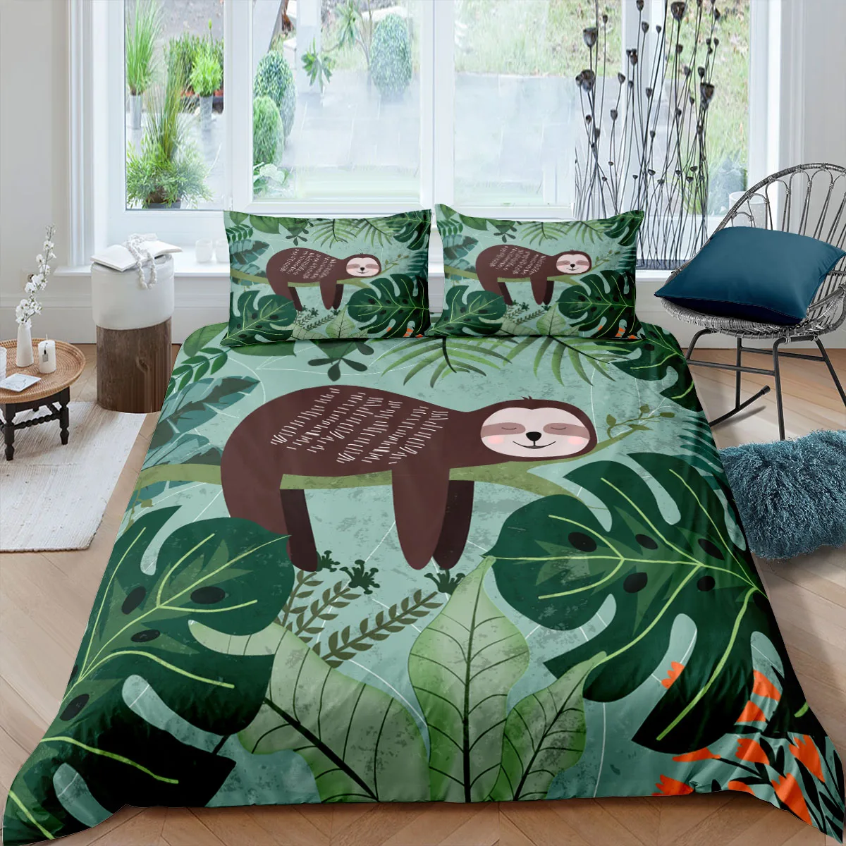 

3d Bedding Set Cartoon Cute Sloth Duvet Cover Set Kids Girls Bed Set Queen King Size Comforter Quilt Cover With Pillowcase