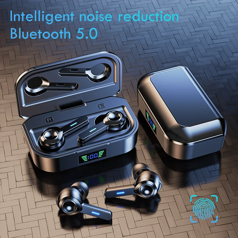 

Bluetooth 5.0 Earphone Touch Control Earbuds Wireless Headphone IPX6 Waterproof Headsets With Micrphones Noise Canceling