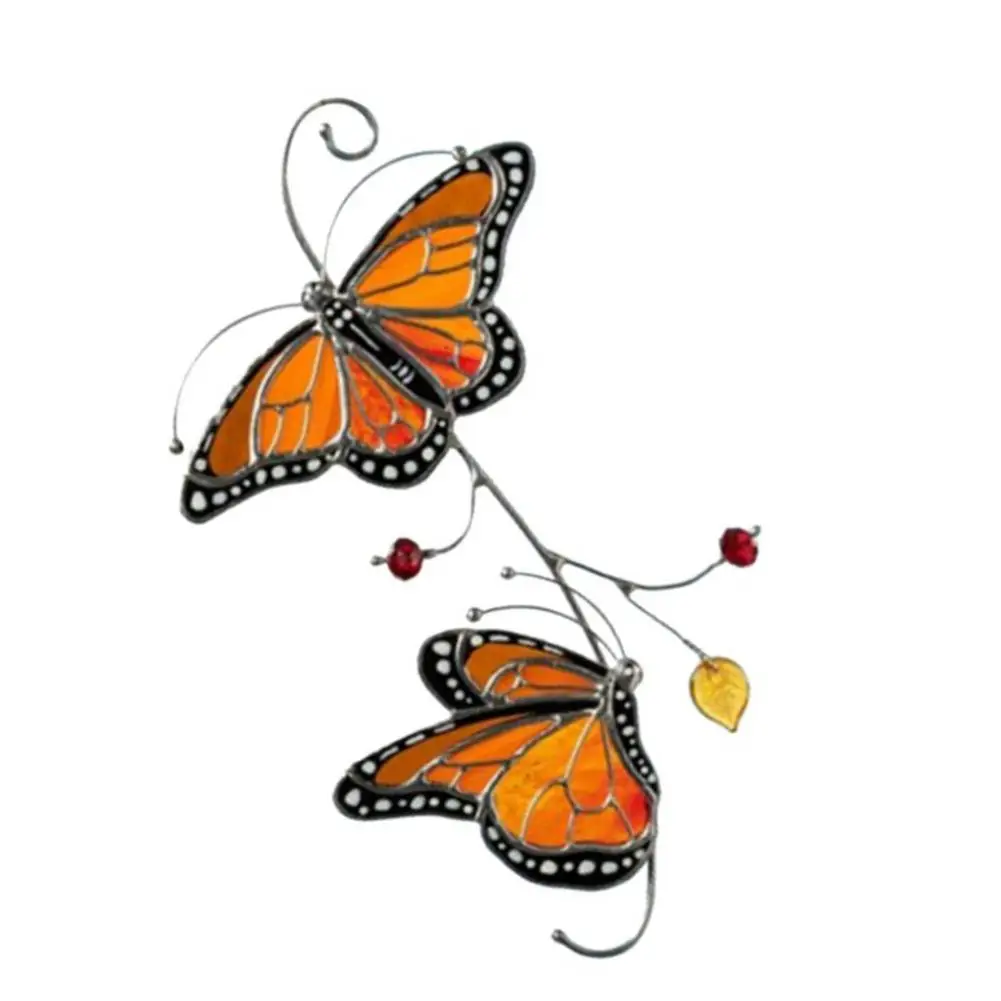 

Butterfly Pendant Window Hanging Ornament With Hook Metal Monarch Butterfly Garden Home Decoration