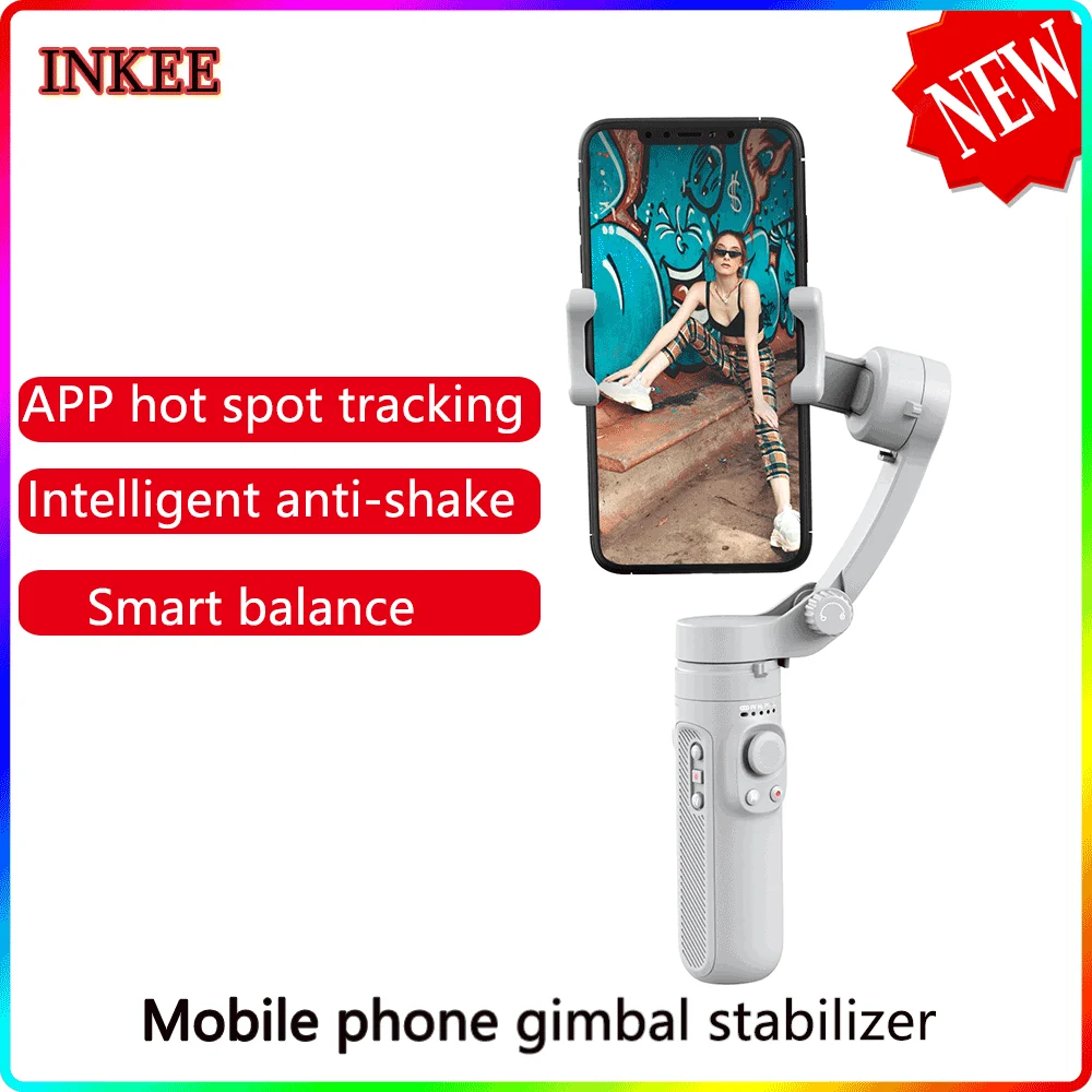 

INKEE DOLPHIN Mobile Phone Gimbal Smart Three-axis Anti-Shake Stabilizer Handheld Stand Face Tracking for Live Vlog Shooting