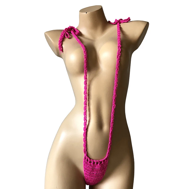 

Bohemian Bikini Women Bodysuit Cotton Strap Sexy Lace-Up One-Piece Swimsuit Female Jumpsuit Hollow Sling Backless Swimwear Porno