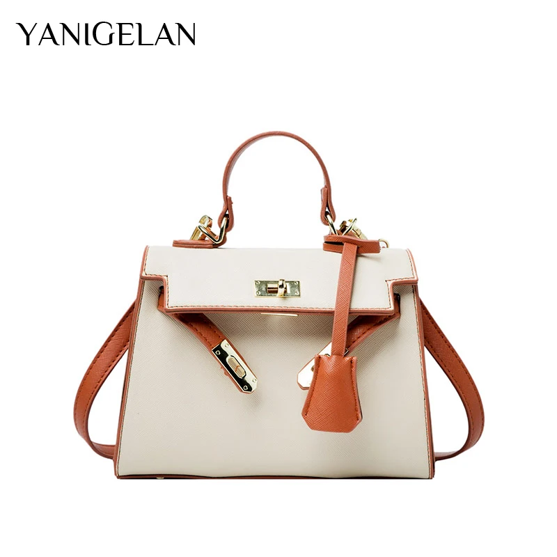 

YANIGELAN Luxury Design Leather Women's Bag Fashion Top-Handle Small Square Bag Female Shoulder Messenger Pack Sac De Luxe Femme
