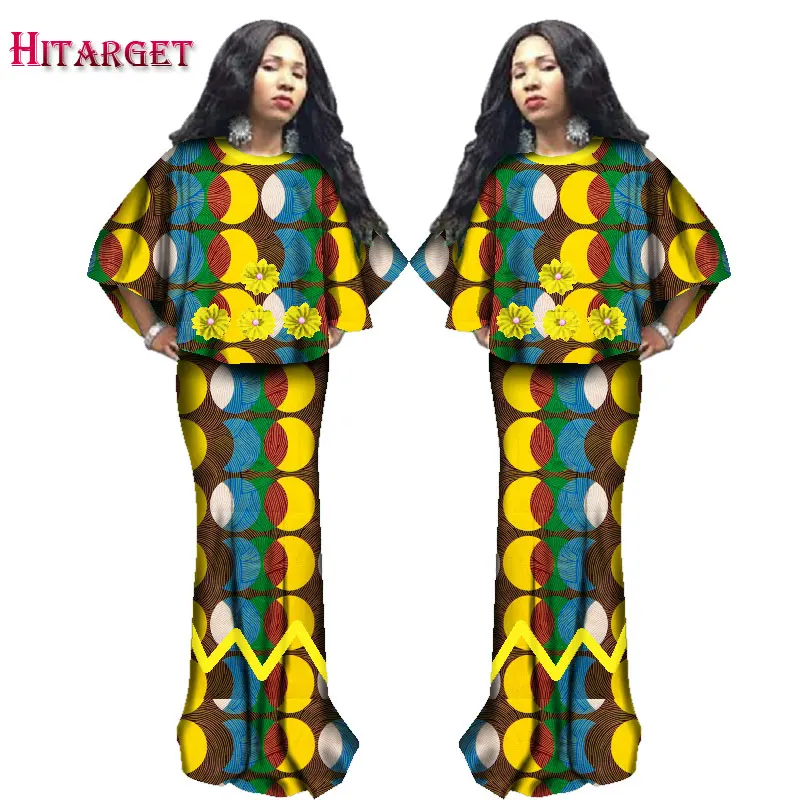 Hitarget 2020 Осенняя африканская Женская одежда комплект из 2 частей Дашики вощеный
